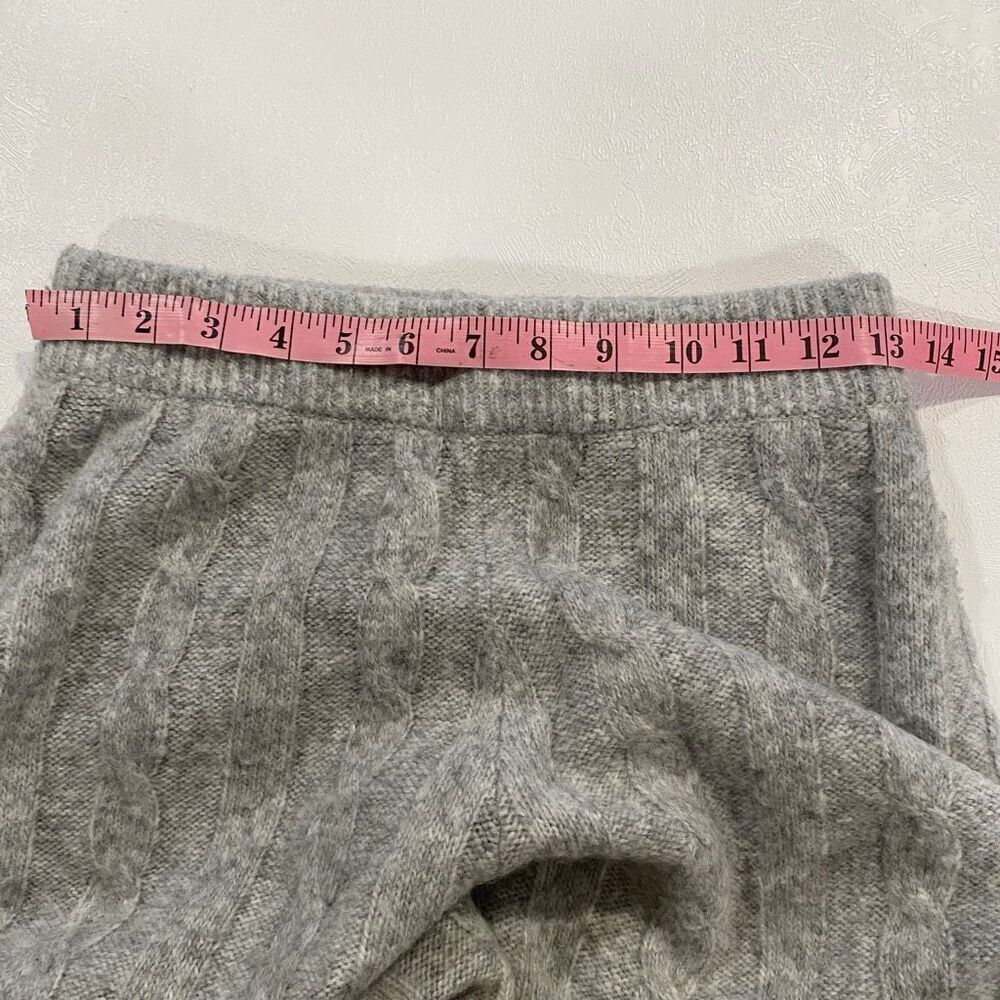 Abercrombie & Fitch Cable Knit Wide Leg Pants XS Gray Cozy Lounge Sweater Pants - Picture 4 of 8